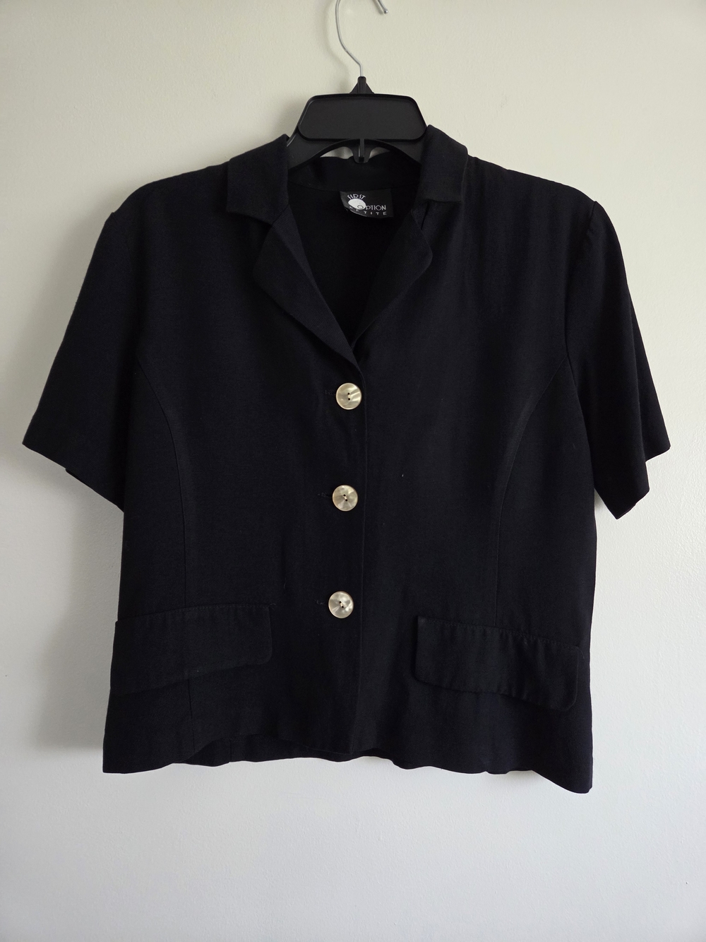 Black Short-Sleeve Button-Front Women's Shirt - Liz Claiborne